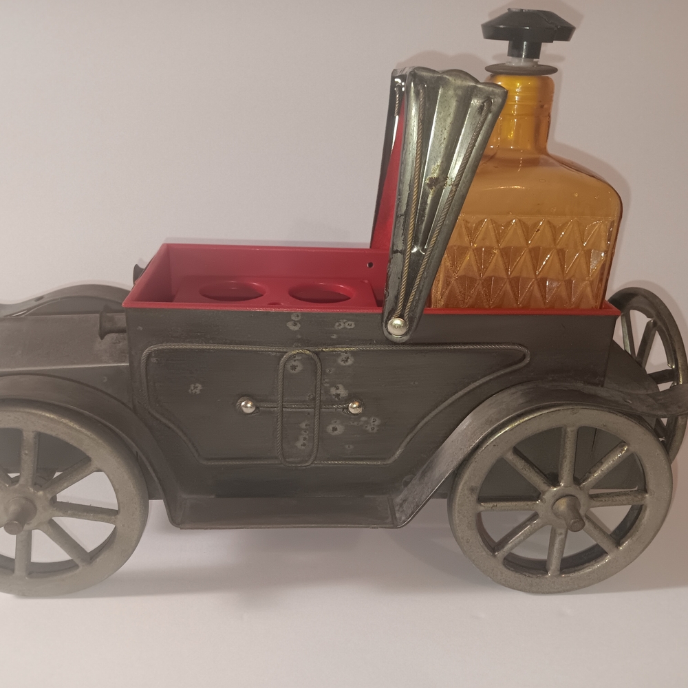 Vintage Car Shaped Decanter with Amber Glass